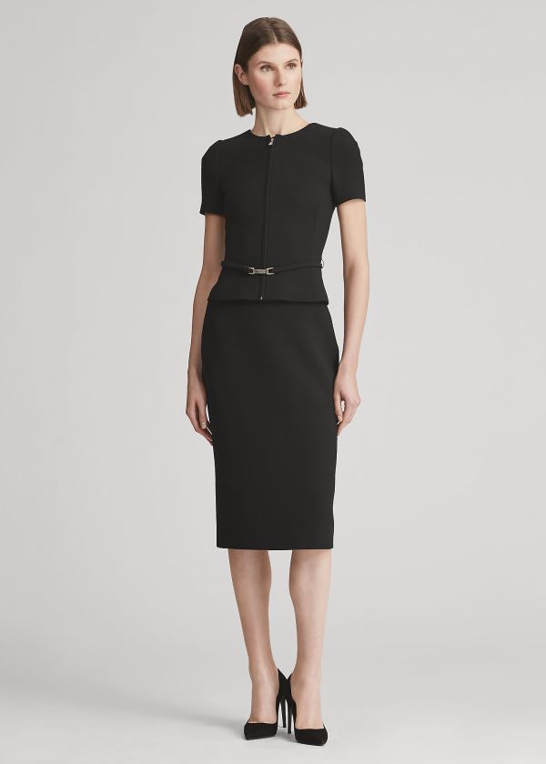 Falda Ralph Lauren Mujer Negros - Cindy Stretch Wool Crepe - YTPWX4371